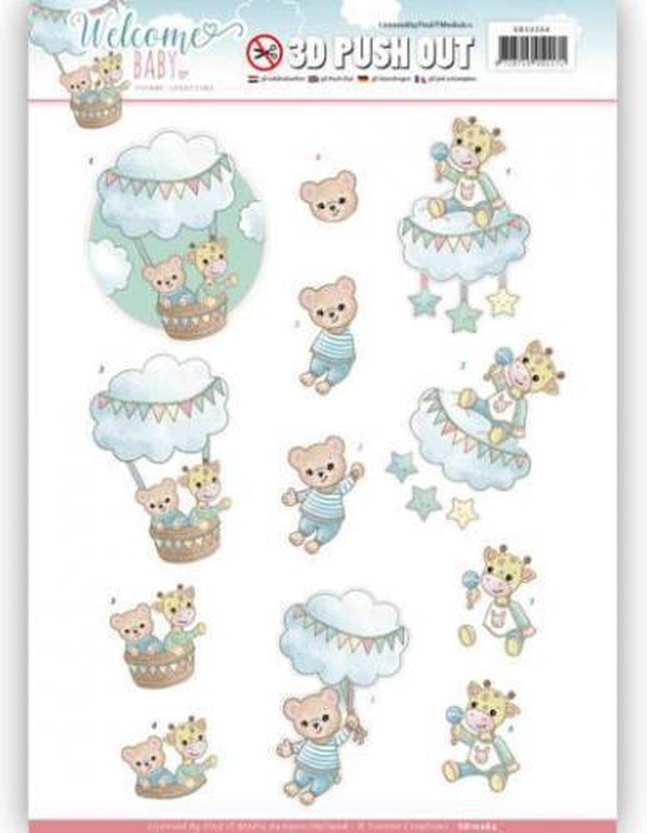 3D Pushout - Yvonne Creations - Welcome Baby - In The Air
