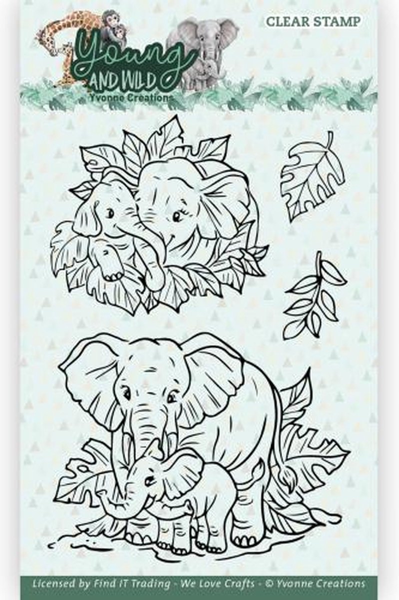 Clear Stamps - Yvonne Creations - Young and Wild - Elephant