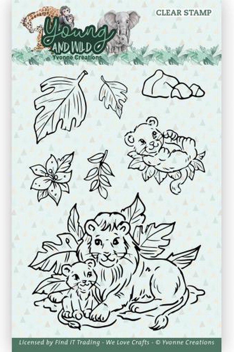 Clear Stamps - Yvonne Creations - Young and Wild - Lion