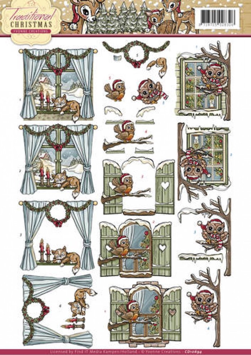 Raampjes - Traditional Christmas 3D-Knipvel Yvonne Creations 1 stuks