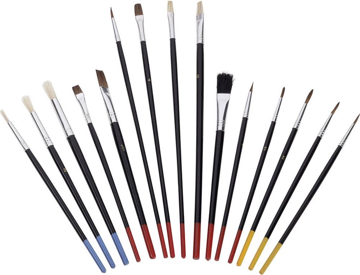 ZAHN Pinsel Kunstenaarspenseel Dun haar 15-delig