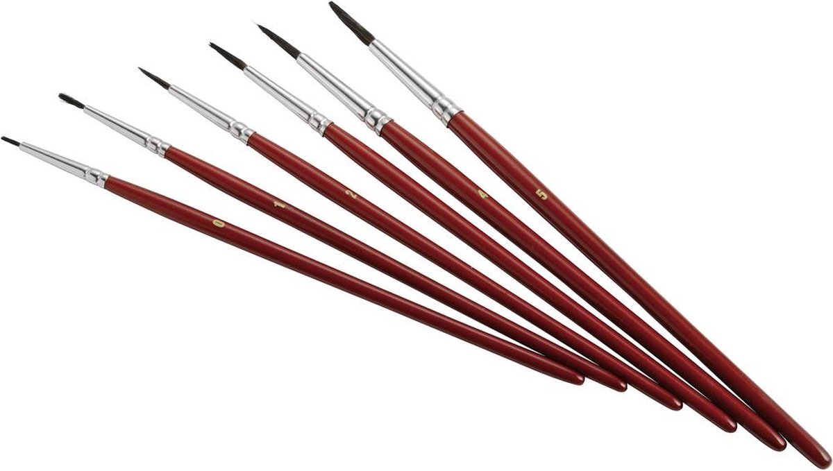 ZAHN Pinsel Modelbouwpenseel Dun haar 6-delig