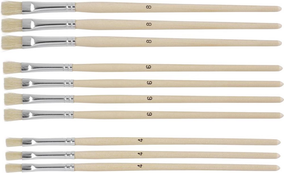 ZAHN Pinsel Modelbouwpenseel Varkenshaar 10-delig