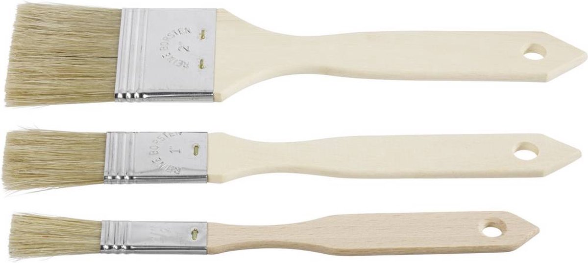 ZAHN Pinsel Professionele brede borstelpenselen Natuurborstel 3-delig