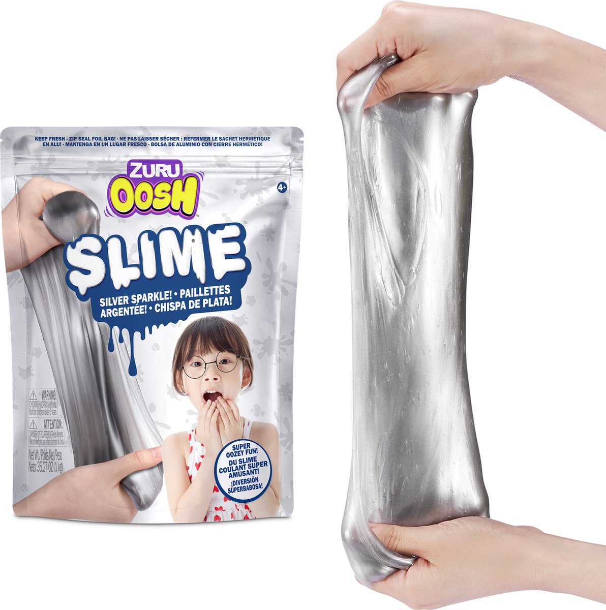 ZURU - OOSH - Foliezak Slime groot - 800g - Zilver