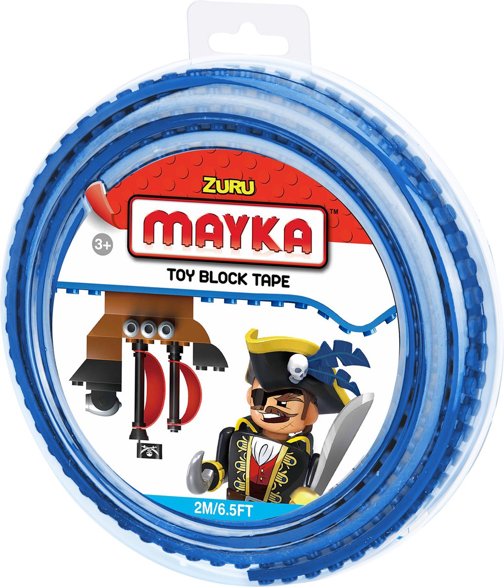 Mayka bouwblokjes tape blauw - 2 meter / 2 studs
