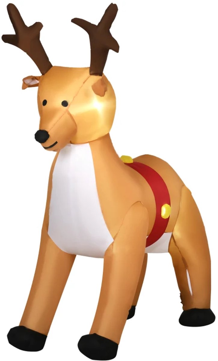 1,8 m Opblaasbare Rendier, - Kerstversiering - met LED-verlichting - Weerbestendig - Automatisch Opblazend - Kerstdecoratie - Vakantiedecoratie - Kerst - 155x80x180 cm