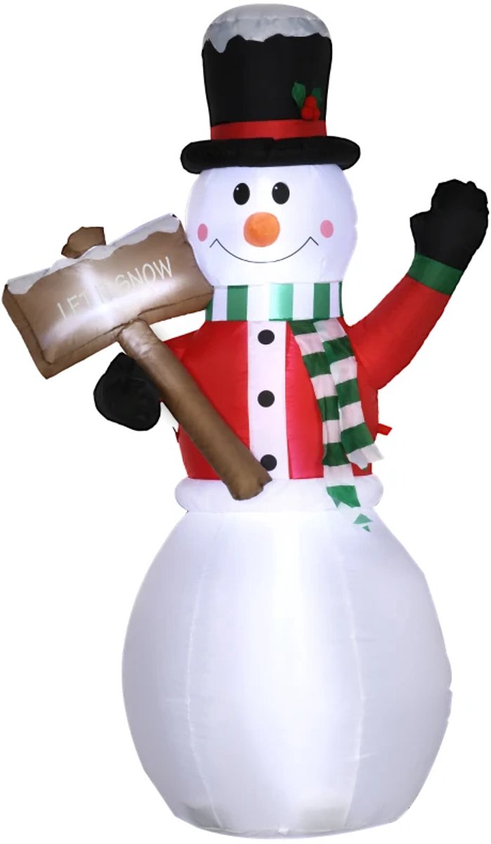 1,8 m Opblaasbare Sneeuwman - Sneeuwpop Kerstversiering - met LED Verlichting en Blazer - Kerstdecoratie - Vakantiedecoratie - Kerst - Kerstman - 103x70x180 cm