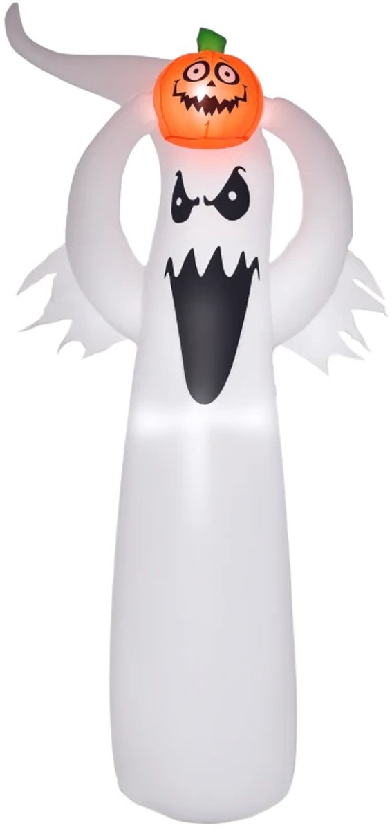 1,8 m Opblazende Spookachtige - Halloween Opblaasbare Pompoen Spook - Halloweendecoratie - 1,8 m - LEDs - Polyester - Halloween-Decoartie - Halloween Versiering - 80 x 40 x 180 cm
