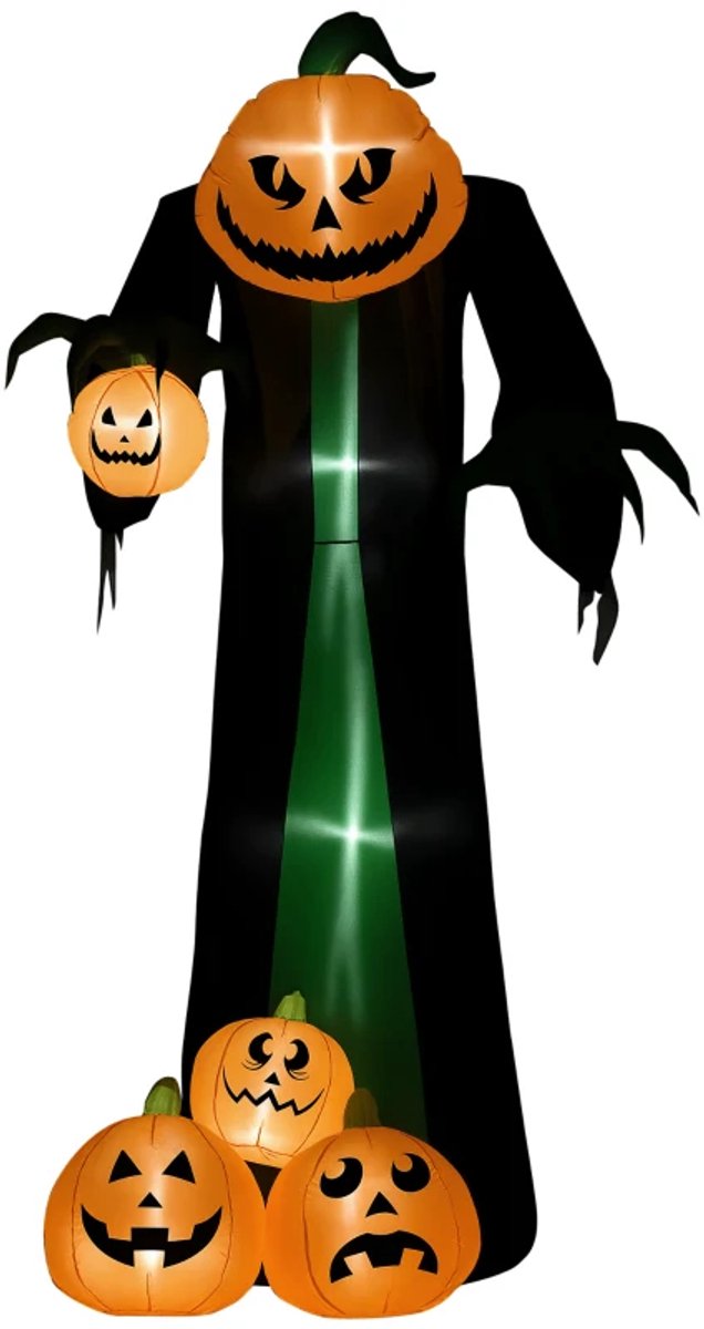 2,40 m Hoge Opblaasbare Pompoengeest - Halloween-Horrordecoratie - Zelfopblazend - met LED-verlichting - Waterdicht - Halloween-Decoartie - Halloween Versiering - voor Buiten