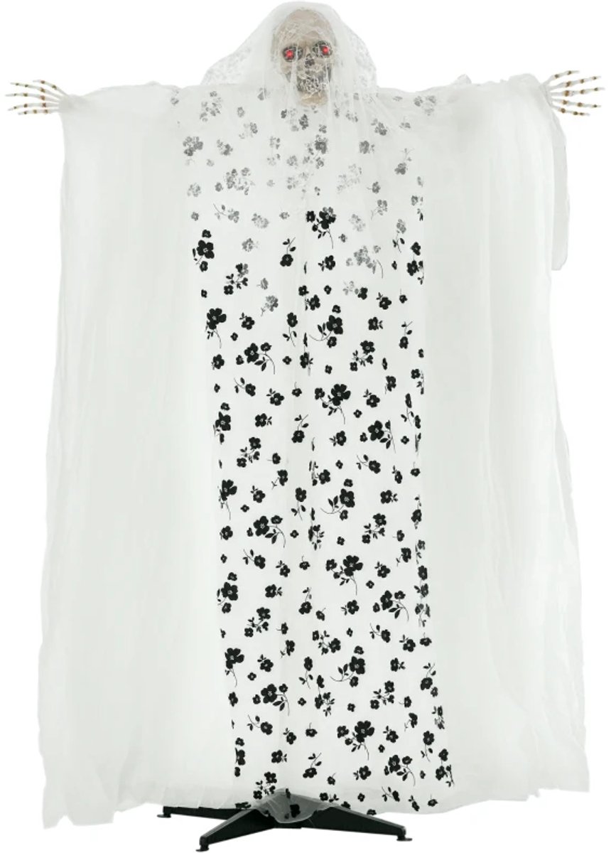 Halloween Decoratie Spookbruid (Beweging, licht en geluid) - Schreeuwt - Ogen Gloeien - Bewegingsgeactiveerd - Halloween-Decoartie - Halloween Versiering - 170 cm