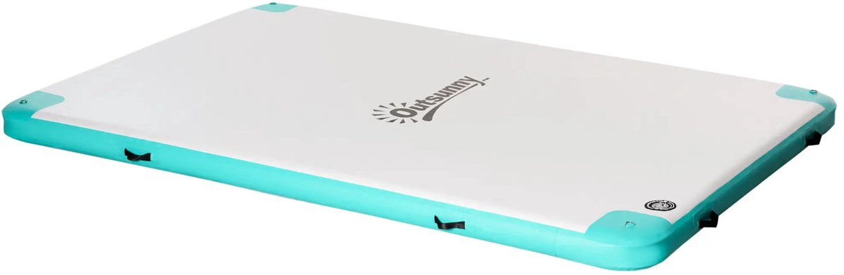 Opblaasbaar Zwemeiland - tot 500 kg Draagvermogen - Zwemeiland voor Zwembadmeer - Lounge-eiland - Kunststof - 304 x 204 x 15 cm