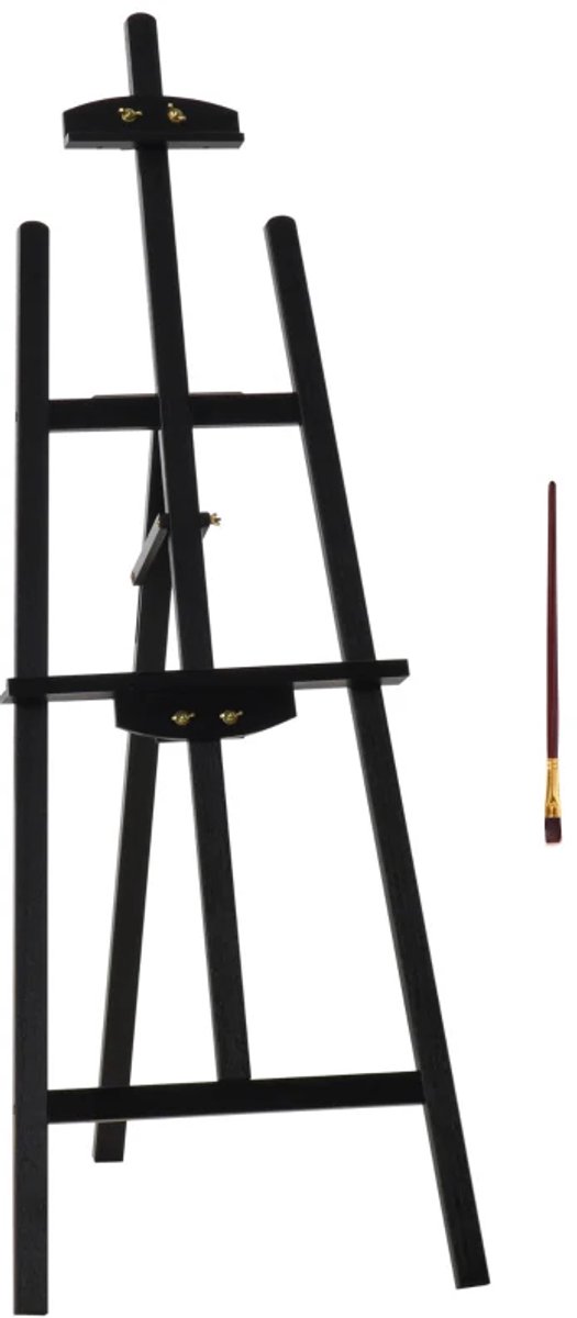 Schildersezels - Houten Ezel - 134,5 cm Hoog - voor Doeken tot 108 cm - Veld-ezel - Atelier-ezel - voor Schilderen, Schetsen, Bruiloften, Tentoonstellingen - Premium Kwaliteit - Extreem Stabiel - Zwart