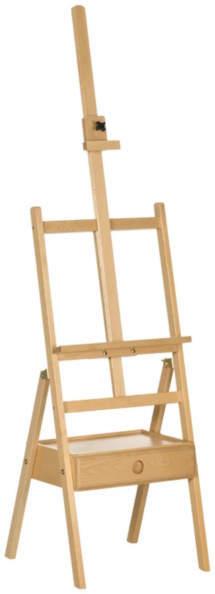 Schildersezels - Houten Ezel - voor Doeken tot 92 cm - met 1 lade - in Hoogte Verstelbaar - Atelier-ezel - voor Schilderen, Schetsen, Bruiloften, Tentoonstellingen - Premium Kwaliteit - Extreem Stabiel