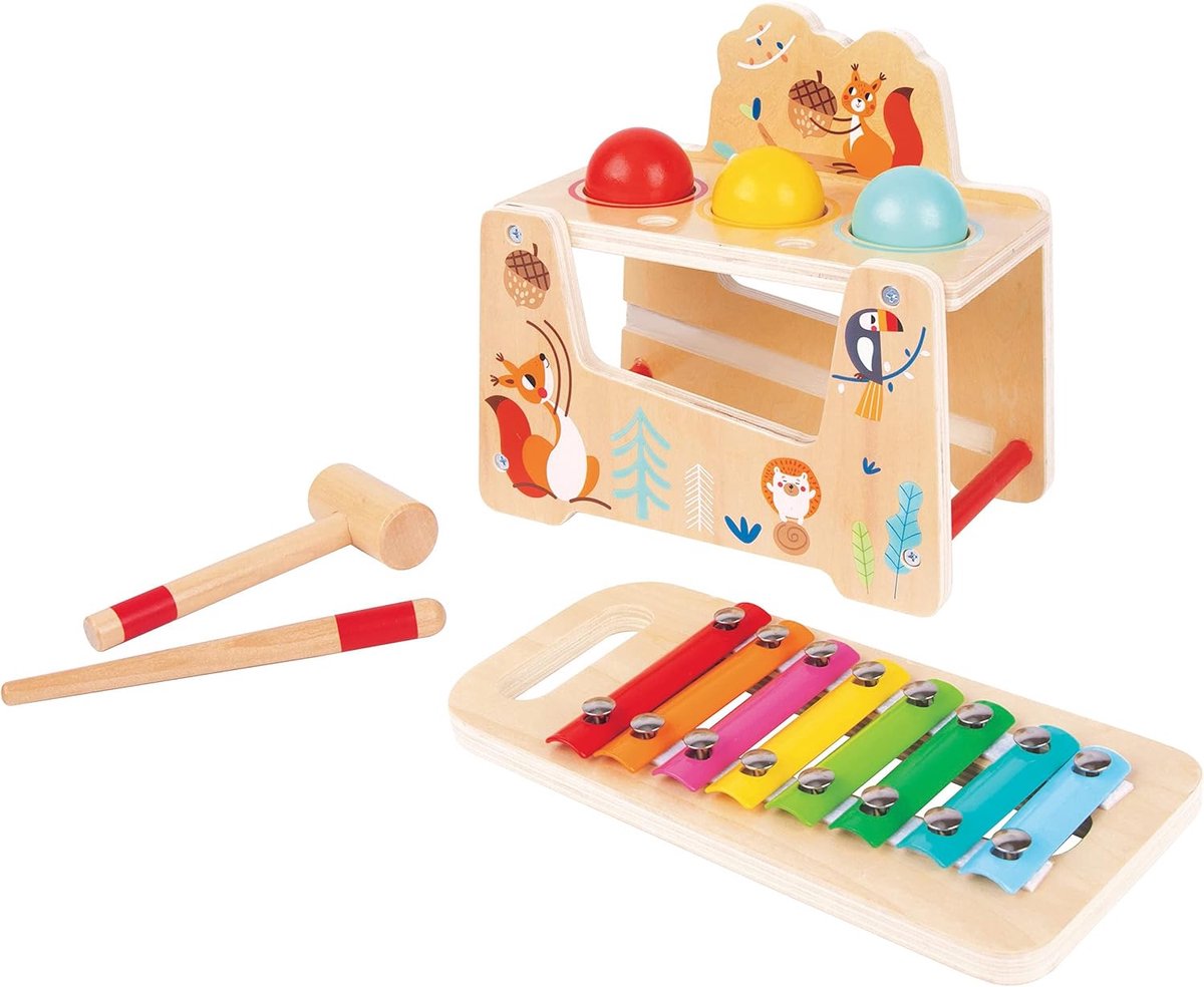 ZaciaToys - Houten Hamerbank en Speelgoedxylofoon - FSC®
