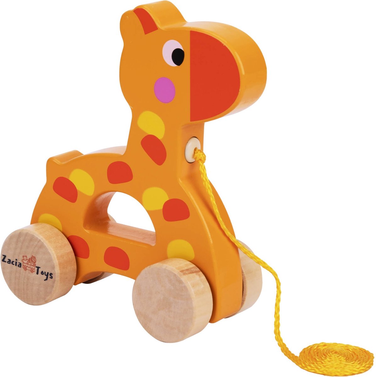ZaciaToys - Houten Trekfiguur Giraffe Speelgoed - FSC®