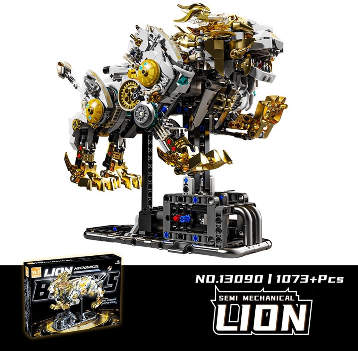 Mechanisch speelgoed met dierenbouwblokken/leeuwenbouwblokken/bouwstenen voor de feestdagen/verjaardagscadeaus (1073+ stuks)
