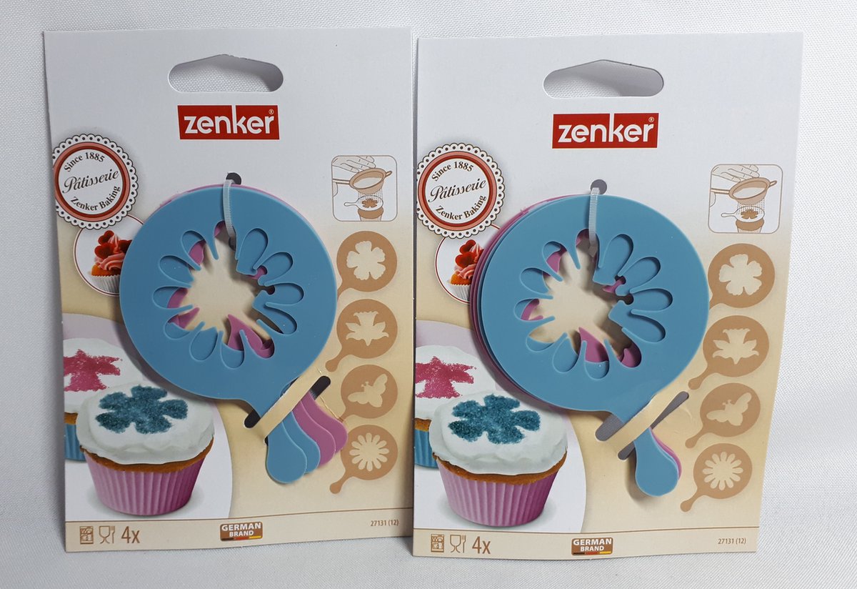 Cupcake Sjabloon - Luxe Koffie Barista Sjabloon - Keuken - Hobby - Klavertje - Narcis - Vlinder - Zon - Voordeel Set 2 Stuks