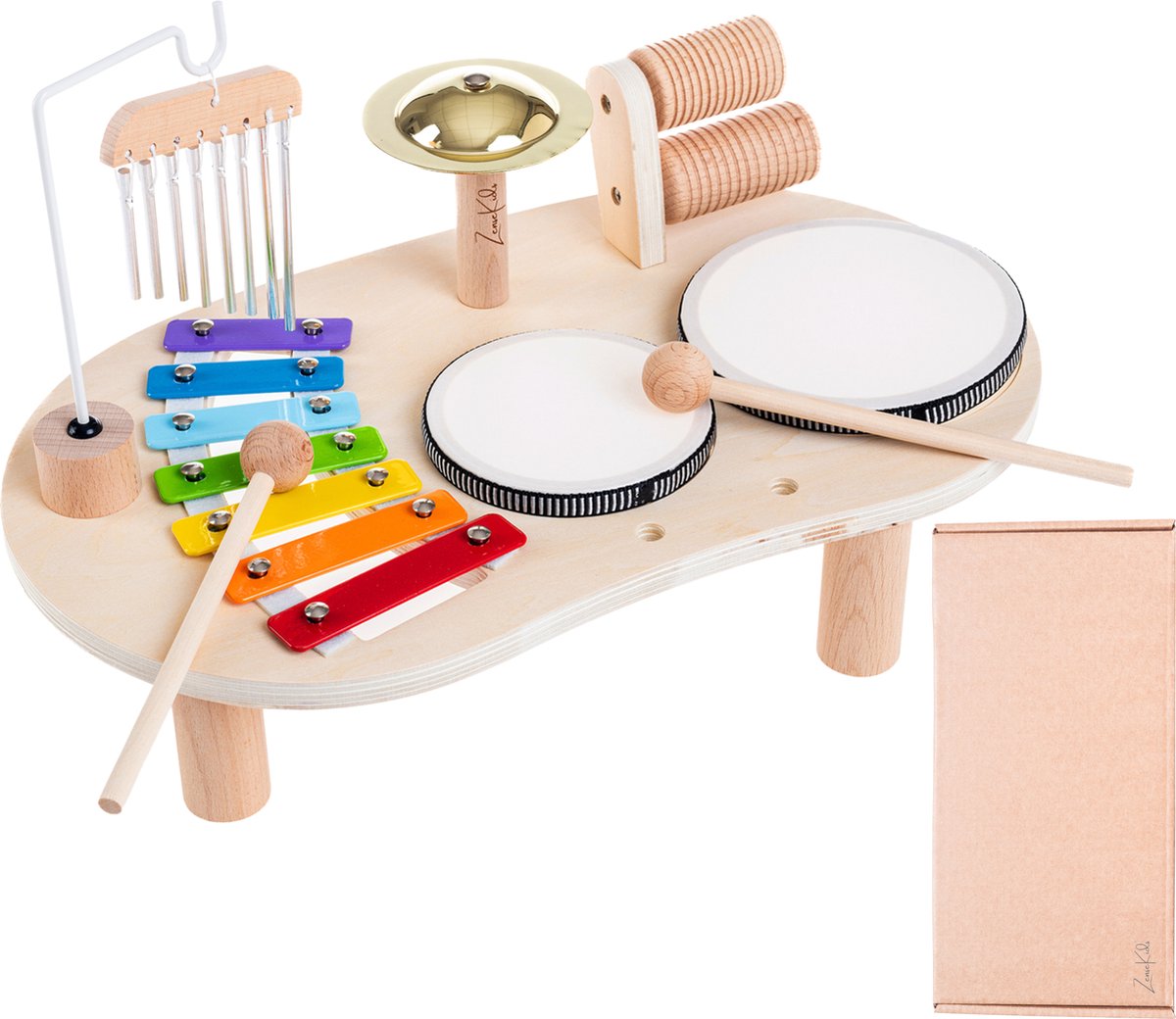 ZenseKids® Muziektafel - Montessori speelgoed - Educatief speelgoed - Houten Speelgoed - Montessori voor thuis – Activiteiten tafel - Cadeau Kind 3 jaar en ouder