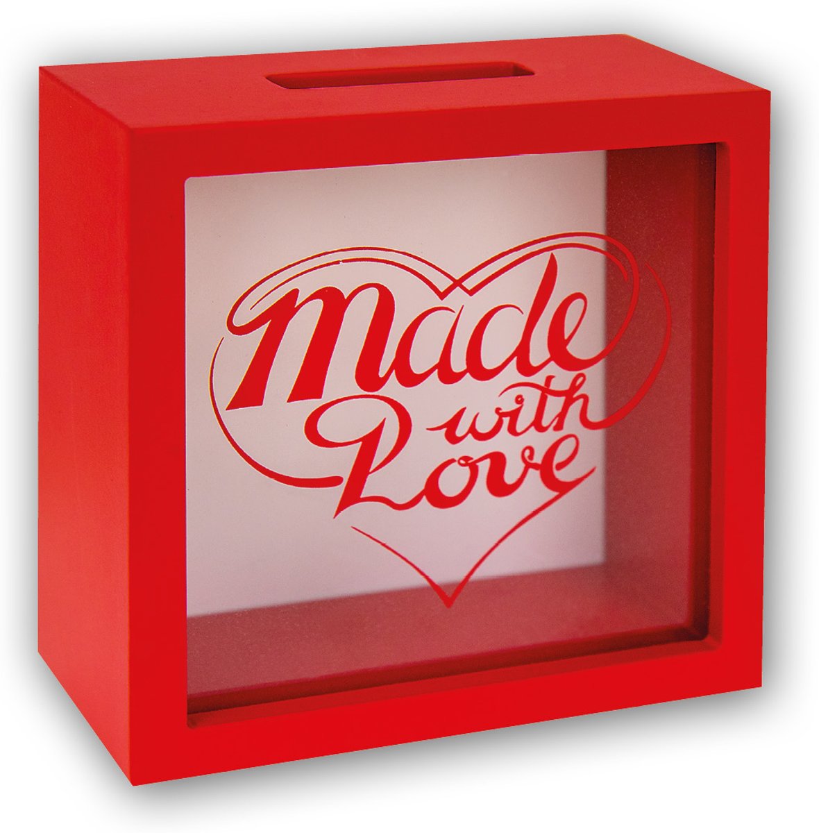 ZEP - Houten spaarpot rood  