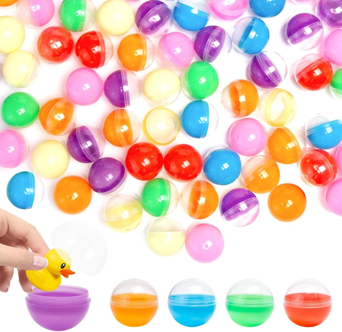 Zeynomax - 150 transparante ballen Ø32 cm om te openen in dispenser - Lege gumballmachine - Tombola bingo loterij - Willekeurige kleur