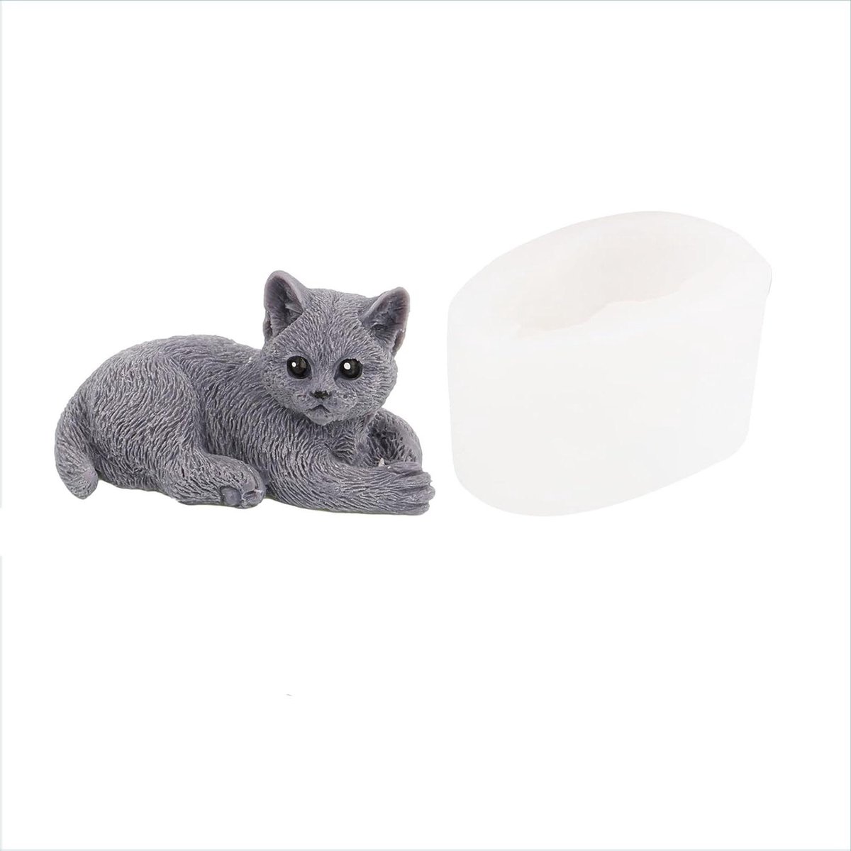 Zeynomax - 3D dierlijke siliconen zeepvorm voor huisdieren - ideaal voor kaarsen - Maak unieke zeepcreaties met deze flexibele vorm (2 varianten)