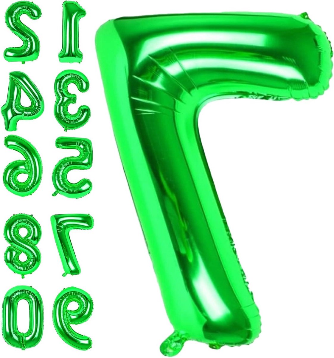 Zeynomax - 7e Verjaardag Nummer Ballonnen Groen XXL Decoratie