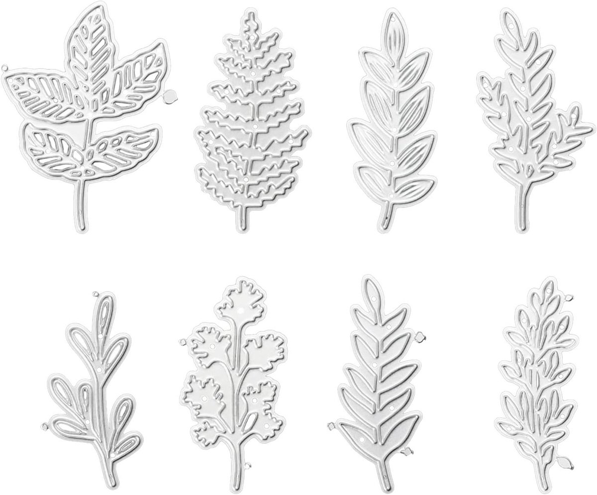 Zeynomax - 8 snijsjablonen van koolstofstaal voor scrapbooking en kaarten - 10 x 96 cm zilverkleurig - Voor doe-het-zelfprojecten