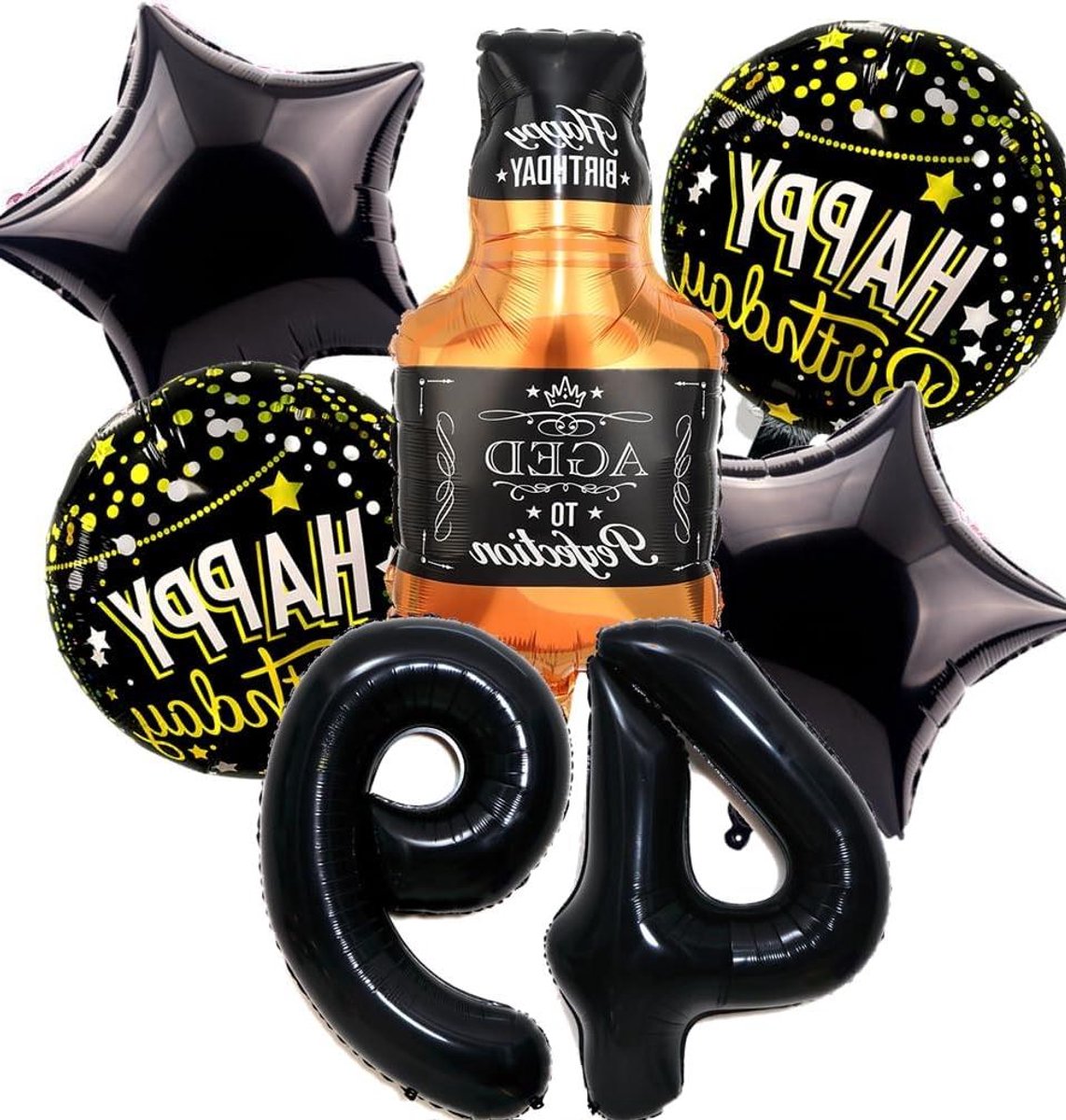 Zeynomax - Ballonnen Decoratie 49e Verjaardag Man en Vrouw - Whisky en Wijn Thema