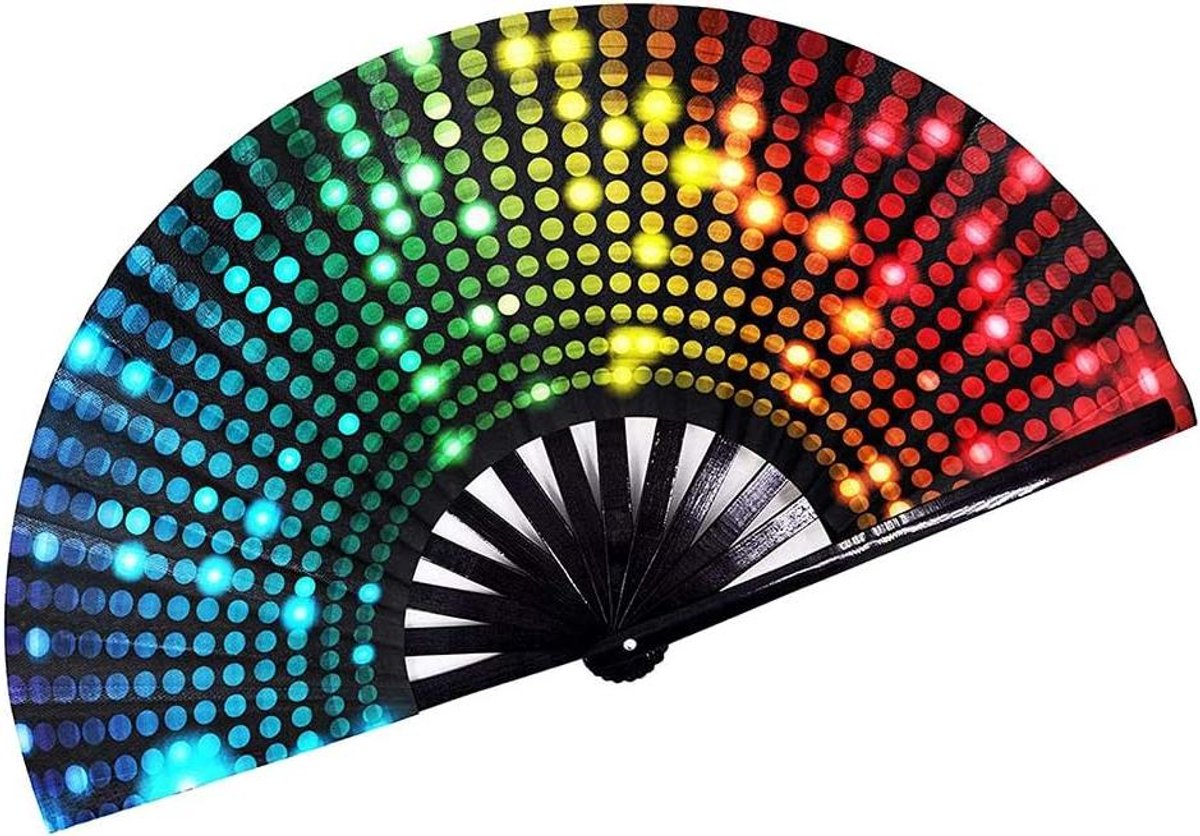   - Bamboe vouwventilatoren met neonverlichting voor feestelijke evenementen - Verjaardagscadeaus, cosplay en bruilofts decoratie