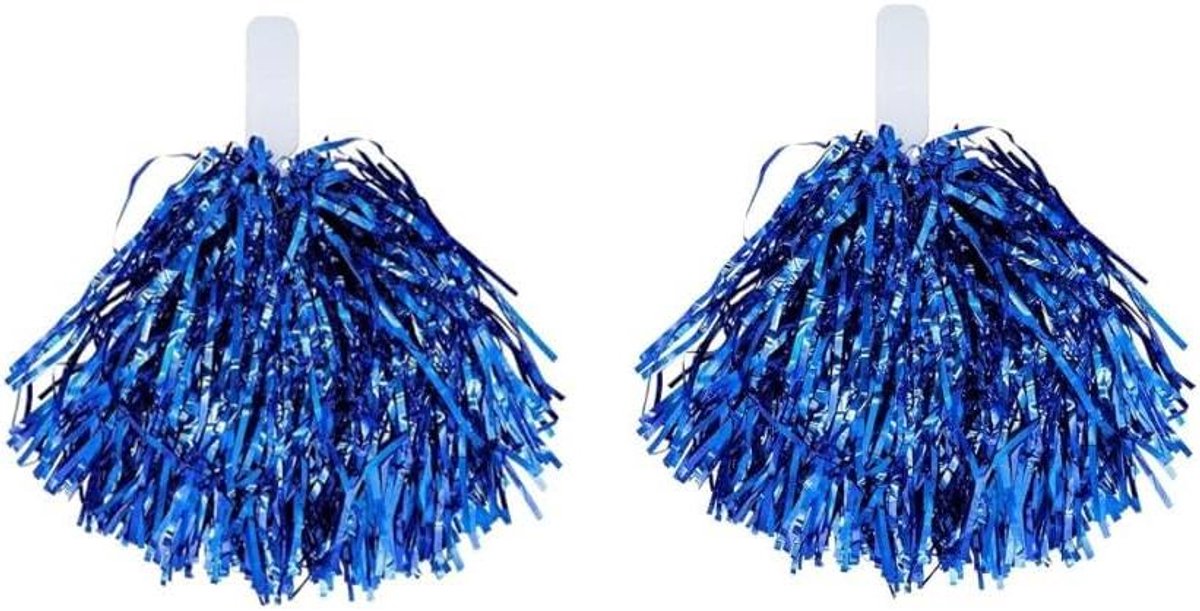 Zeynomax - Cheerleader Pompoms in Metallic Folie voor Dans Competitie en Teamgeest (Blauw, Set van 2)