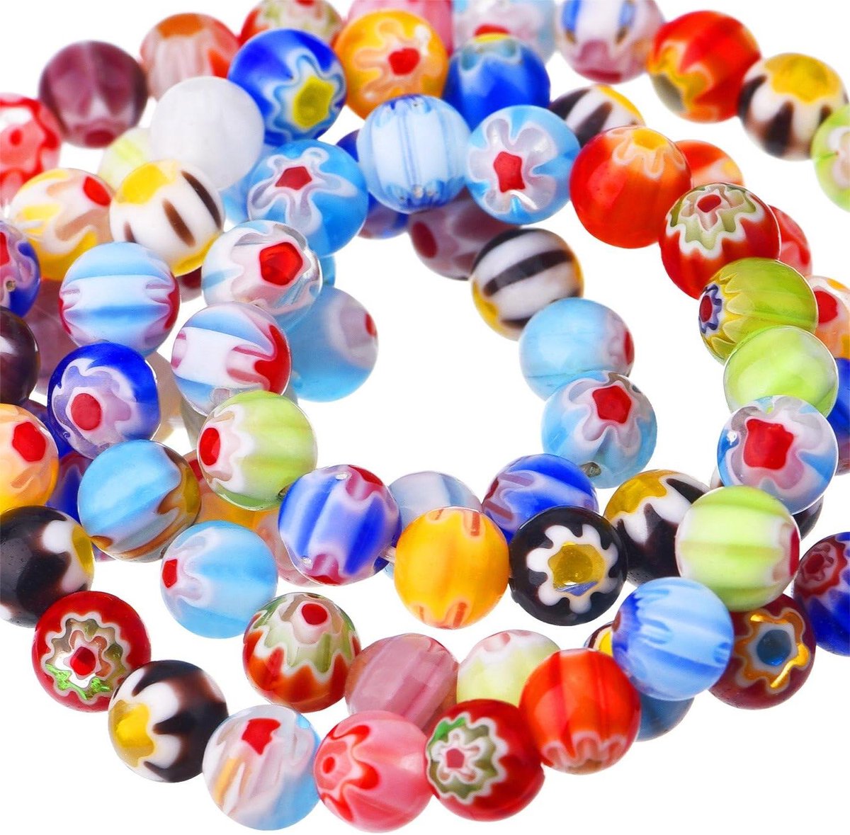   - Glazen kralen: 200 stuks ronde creatieve kralen voor sieraden maken - knutselbenodigdheden 6 mm diameter