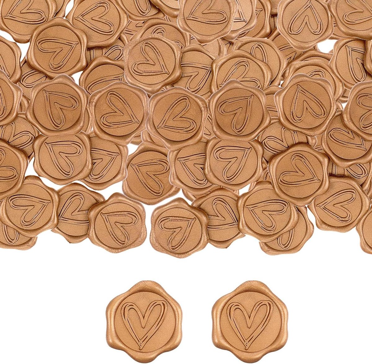 Zeynomax - Gouden Wax Seal Stickers 25 stuks - Hart Envelop Seal Stickers - Zelfklevende Afdichtingsstickers - Decoratie voor Bruiloft en Verjaardagsfeest - Geschenkverpakking