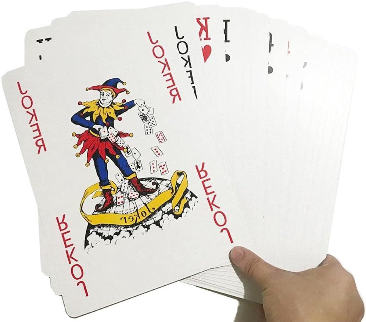 Zeynomax - Jumbo Speelkaarten Dek voor Familie en BBQ - 54 Stuks voor Indoor en Outdoor Gebruik
