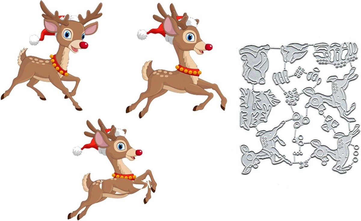 Zeynomax - Kerst Elanden Metalen Die Cuts voor DIY Scrapbooking en Kaart Maken met Merry Christmas Thema