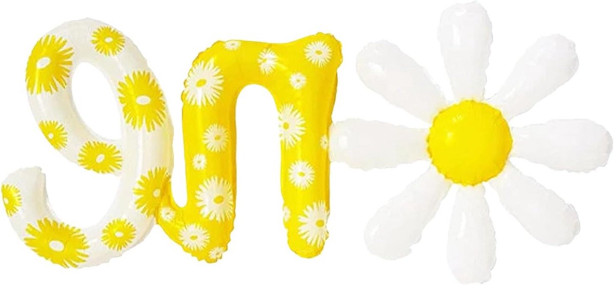 Zeynomax - Madeliefjes folieballonnen voor 1e verjaardag - XXL Daisy ONE ballon - feestdecoratie voor jongens en meisjes - babyshower - 1-jarig jubileumviering