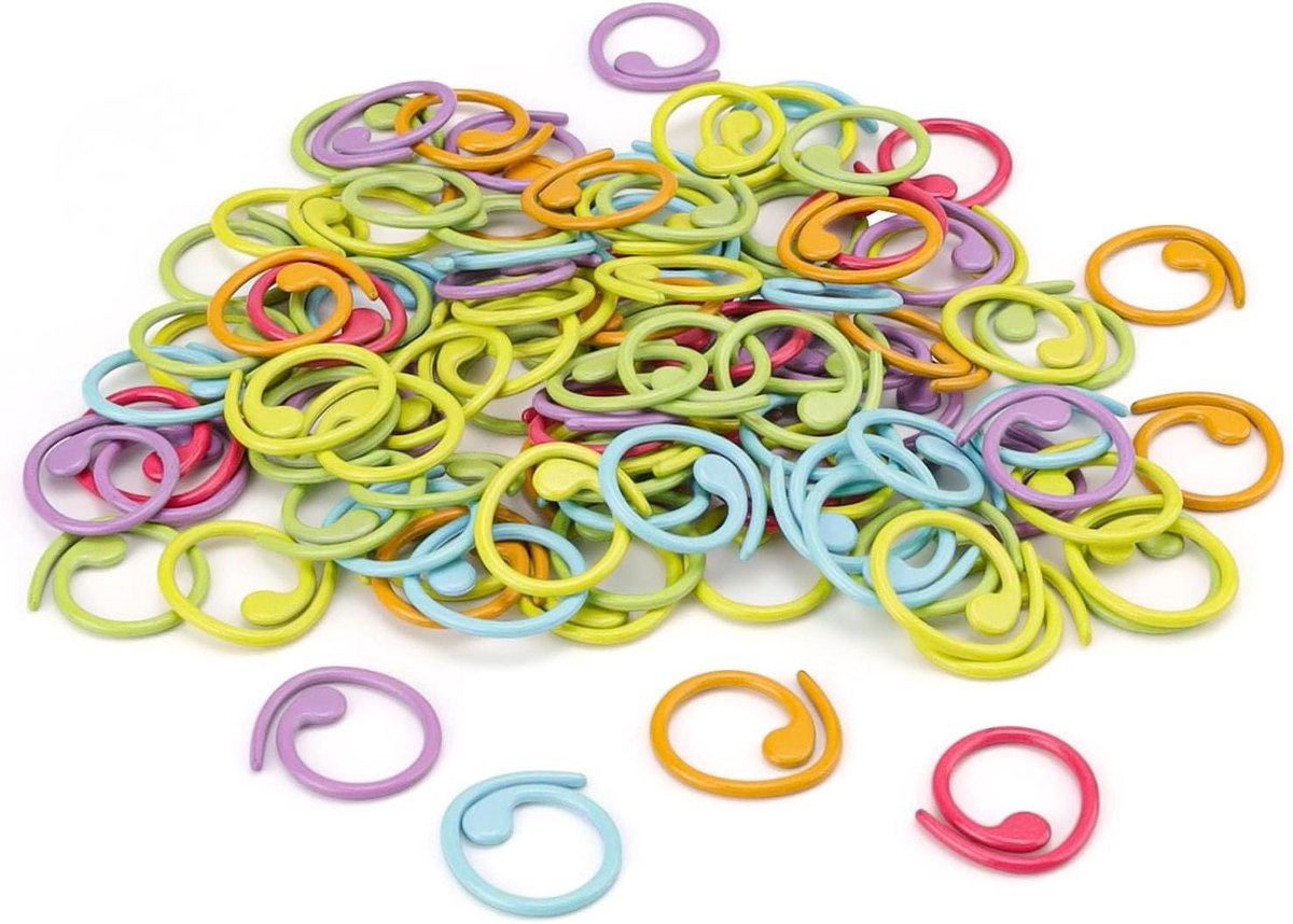 Zeynomax - Marker Haak Set van 100 stuks in 6 kleuren - Zinklegering - Voor Breien en Naaien