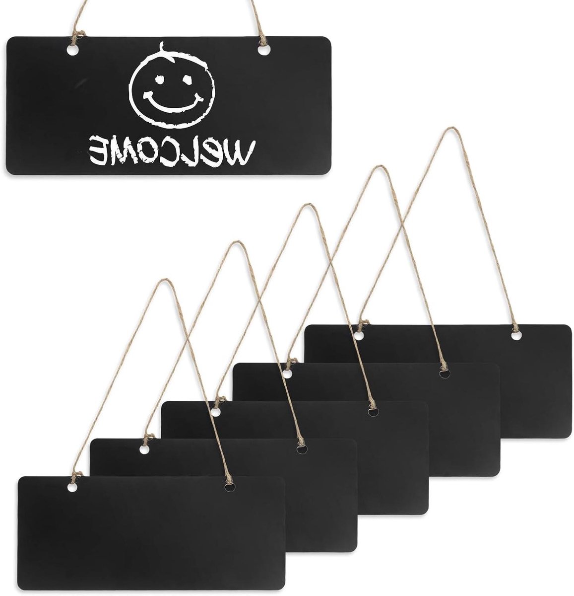 Zeynomax - Mini leistenen borden om op te hangen voor decoratie - 6 stuks - zwart krijtbord voor beschrijvingen - herinneringen - tags