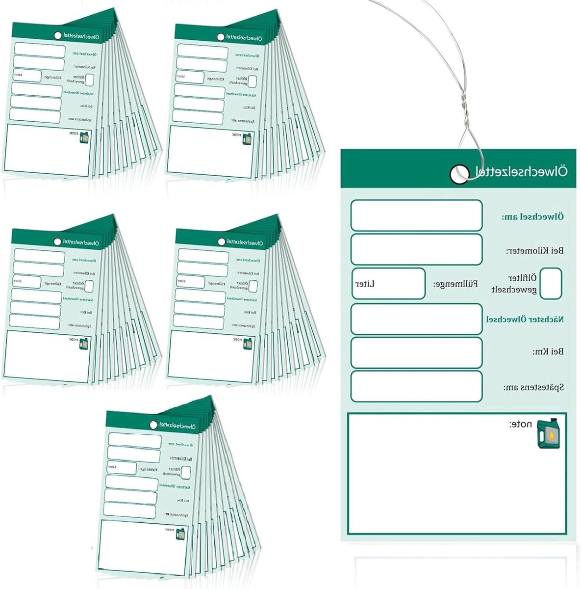 Zeynomax - Olieverversing stickers service - 50 stuks groen - inspectielabel - klantenservice hanger
