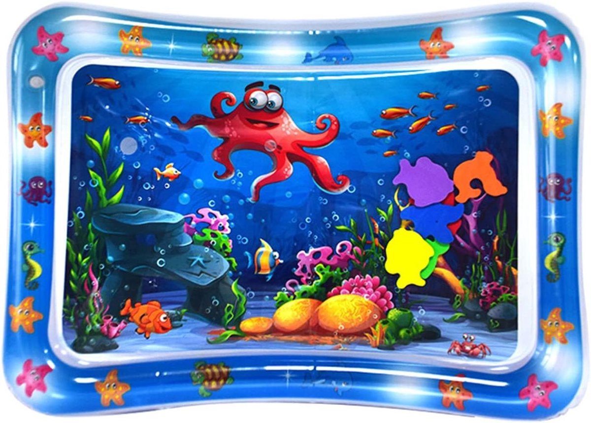Zeynomax - Opblaasbare watermat voor babys - Waterspeelmat met sensorisch speelgoed - Ideaal voor vroege kinderen - Opblaasbaar waterspeelgoed met buiktijdmat