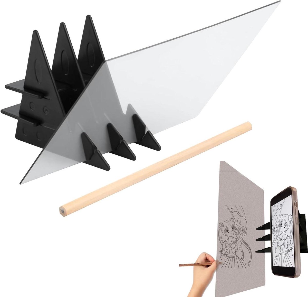 Zeynomax - Optisch tekenbord met potlood en reflectieprojector voor schilderen van mobiele telefoon en tablet - DIY anime schilderen - Beeldreflectie - 1 set