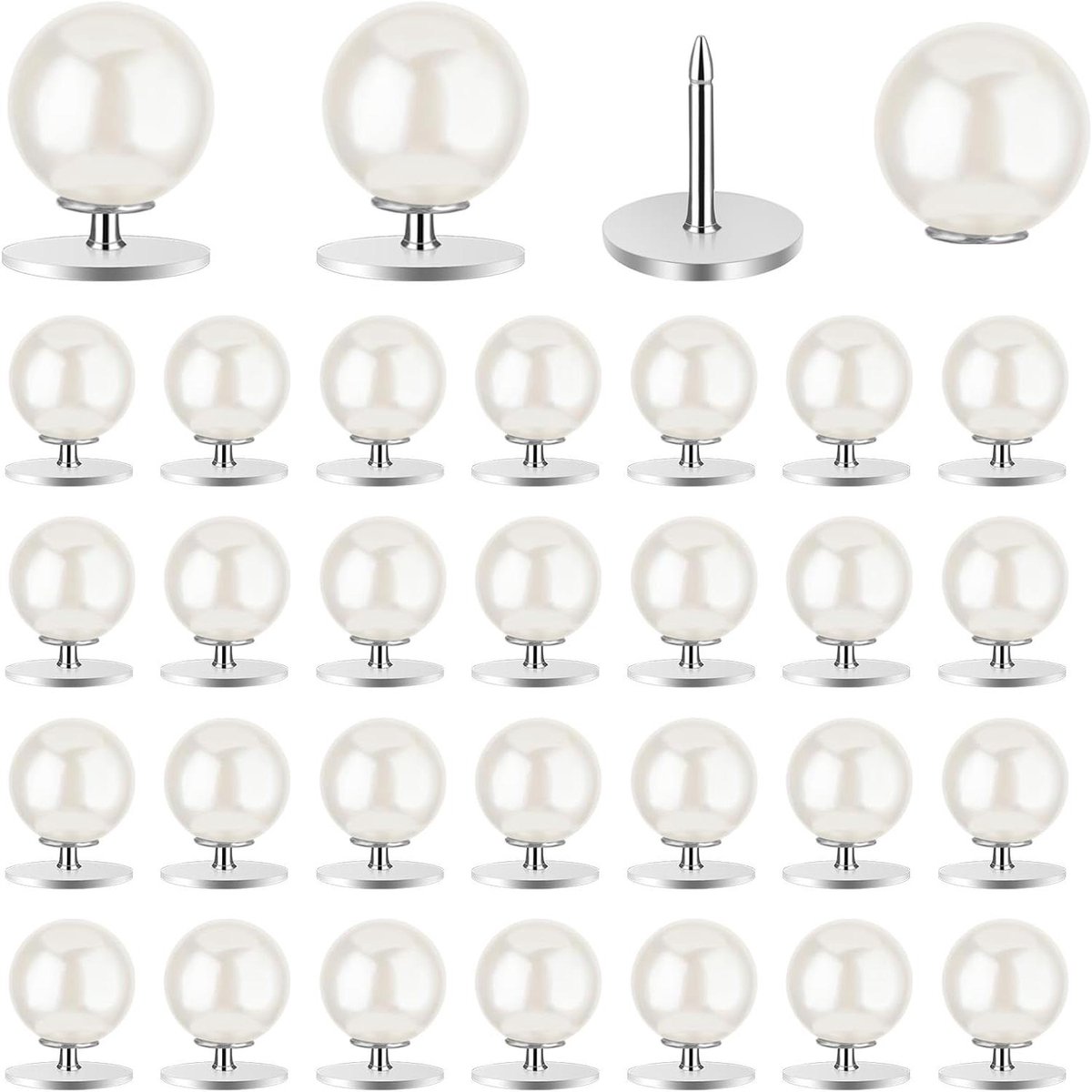 Zeynomax - Parelknopen 30 sets geen naaien 10 mm herbruikbaar - anti-blootstelling broches - kleding jurken sjaaldecoraties