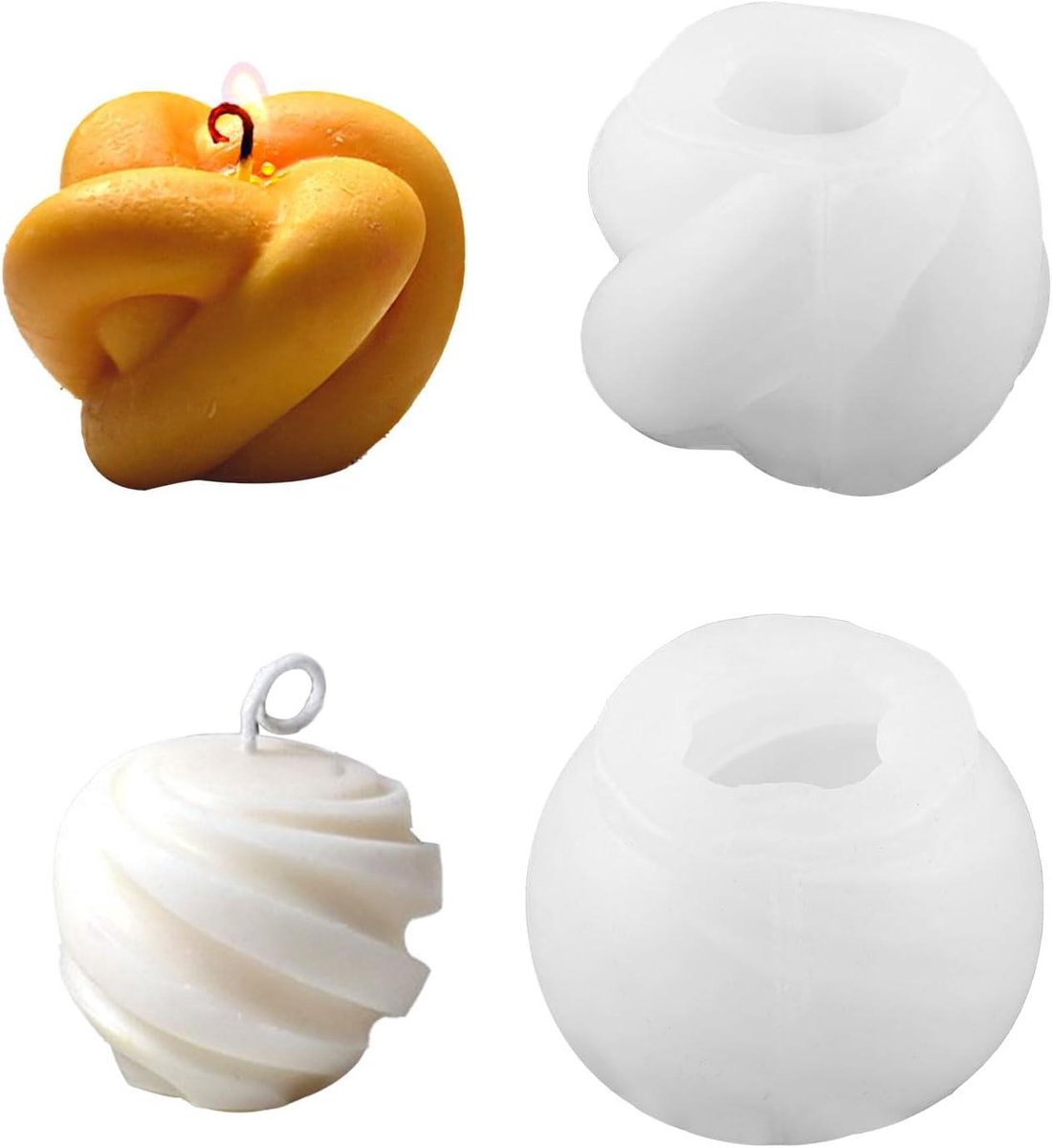   - Siliconen kaarsvormen voor doe-het-zelf geurkaarsen - 2 stuks - Woondecoratie ambacht - Kaarsen maken gieten