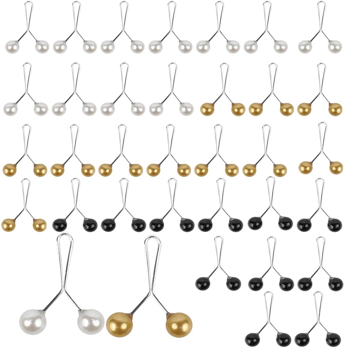   - Stabiele Parelnaalden 36 stuks met Veiligheidsspeld Clip voor Sjaals en Truien - Dames Mode Accessoires - 3 Kleuren