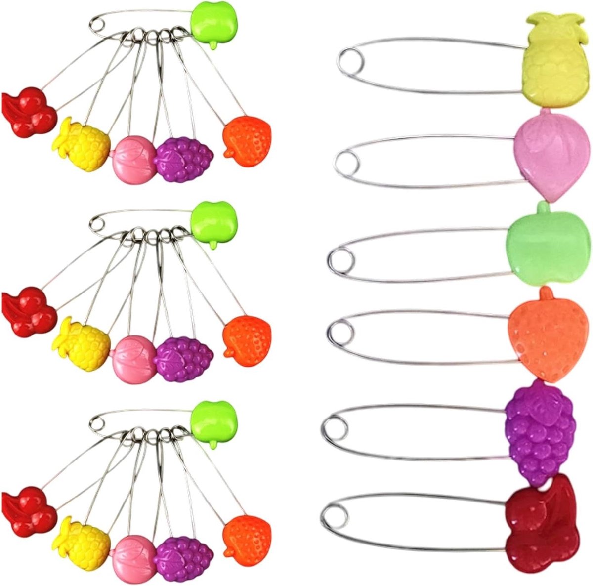   - Veiligheidsspelden 60 stuks Groot Roestbestendig met Naainaalden in Assortiment Kleuren 5,5 cm - Voor Kleding en Hobbys