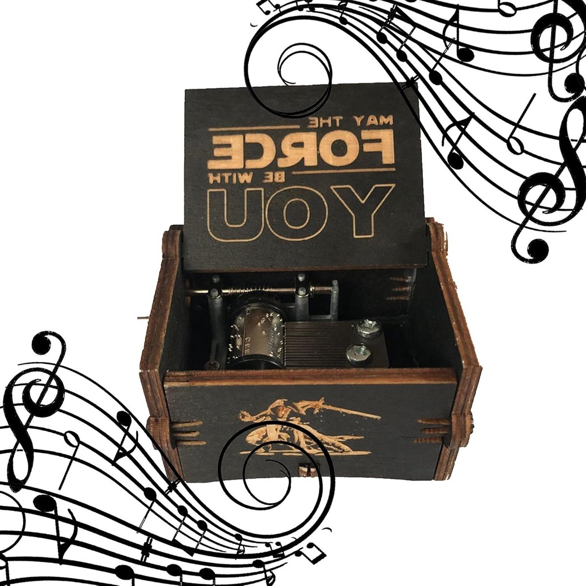 Zeynomax - Vintage Handslinger Muziekdoos Houten Thema Speeldoos voor Home Decoratie - Kerst & Verjaardagscadeau