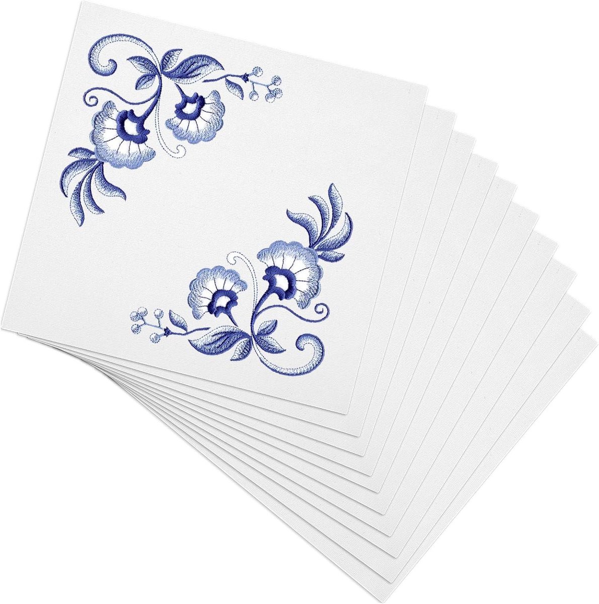 Zeynomax - Witte katoenen borduurstof voorgesneden vierkanten - 10 stuks - voor borduurwerk en kleding - doe-het-zelf handwerk - 20 cm