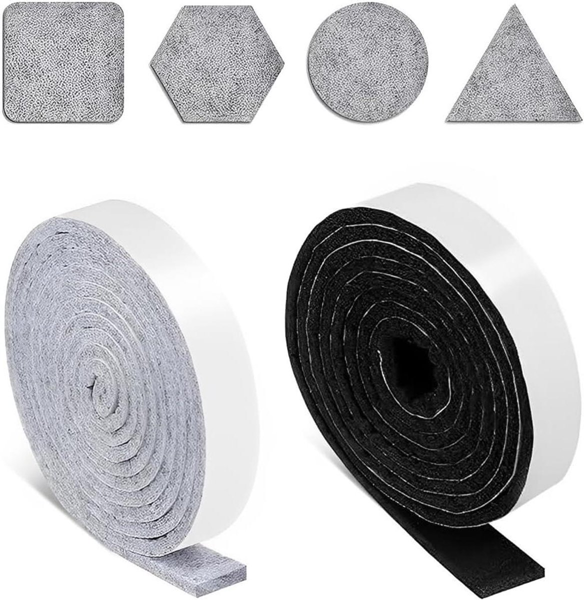 Zeynomax Zelfklevende Viltrollen - Set van 2 - Vilt Doppen voor Stoelen - Viltlijm Op Rol - Duurzaam Vilt - Vilt Doppen voor Meubels - Anti-Slip Vilt Glijders - Vrij te Knippen in Elke Vorm