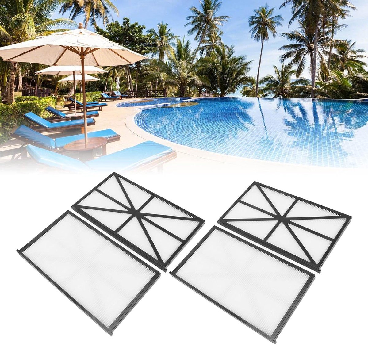 Zwembadreiniger Filters - Voor Robotic Pool Cleaners - Wasbaar - 4 Stuks - Geschikt voor verschillende merken - Dolfijn Zwembadreiniger