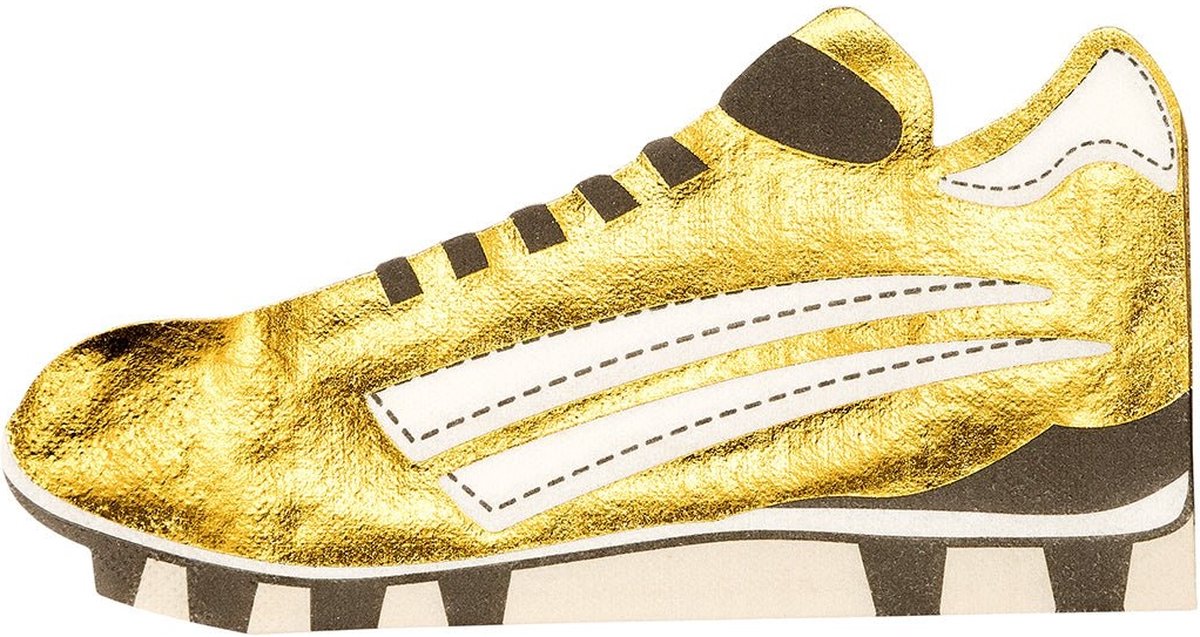 16x Champions voetbal servet wit goud